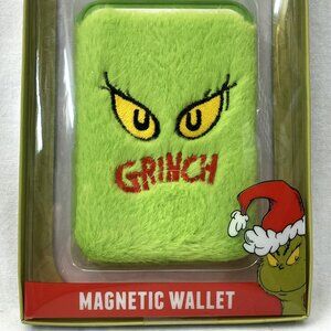 CultureFly Magnetic MagSafe Wallet Fuzzy The Grinch Face